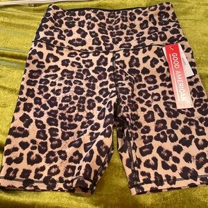 Good American Leopard Shorts